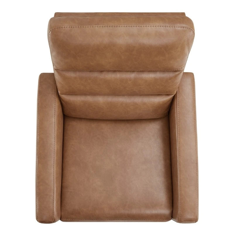 Sillón reclinable eléctrico giratorio gris/marrón, de un asiento, giratorio 270° y reclinable 90-135°