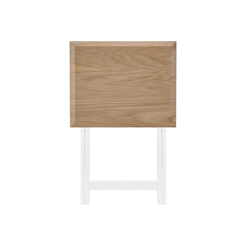 Juego de mesa plegable con bandeja blanca/marrón, para 4 personas