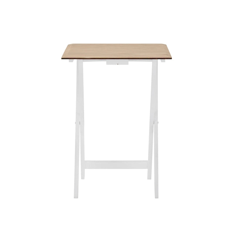 Juego de mesa plegable con bandeja blanca/marrón, para 4 personas