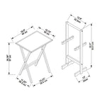 Juego de mesa plegable con bandeja blanca/marrón, para 4 personas