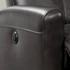 Sillón reclinable eléctrico contemporáneo de cuero azul marino / marrón / negro con masaje lumbar – Asiento individual