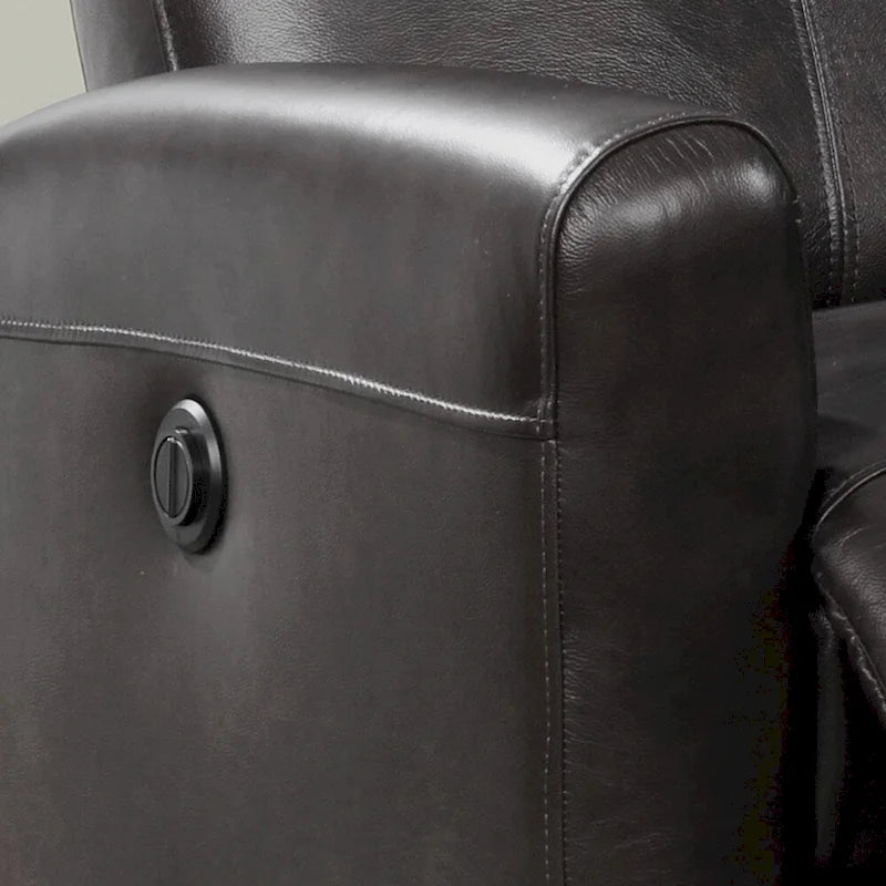 Sillón reclinable eléctrico contemporáneo de cuero azul marino / marrón / negro con masaje lumbar – Asiento individual