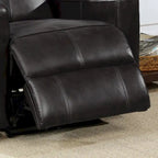 Sillón reclinable eléctrico contemporáneo de cuero azul marino / marrón / negro con masaje lumbar – Asiento individual