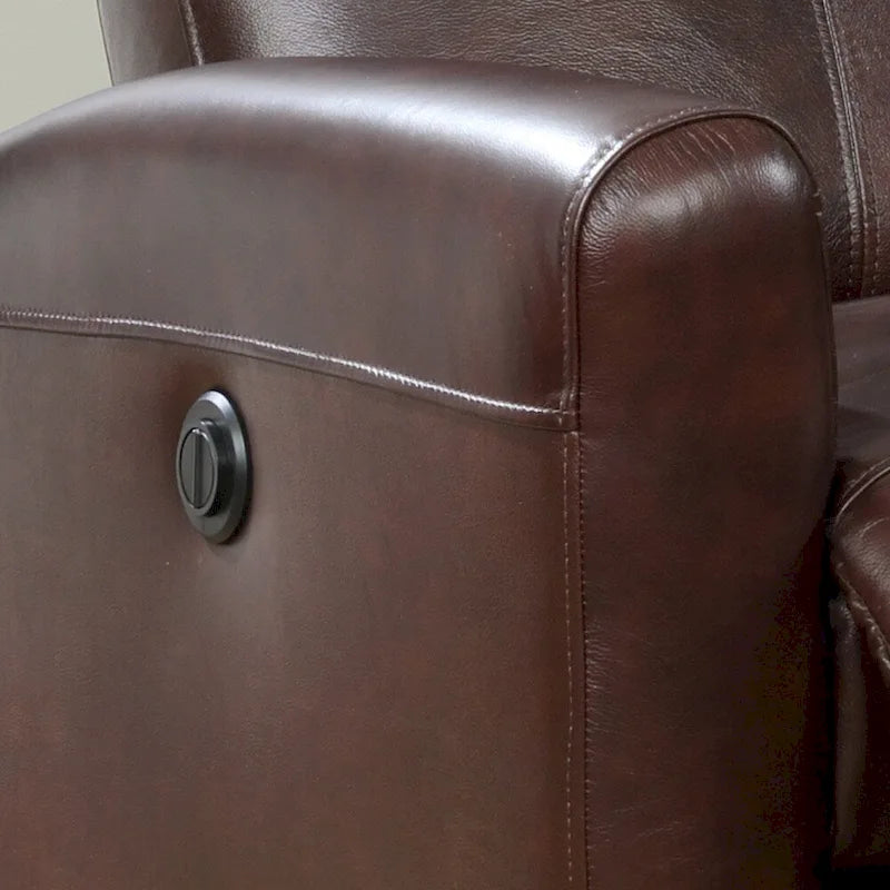 Sillón reclinable eléctrico contemporáneo de cuero azul marino / marrón / negro con masaje lumbar – Asiento individual