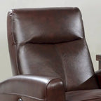 Sillón reclinable eléctrico contemporáneo de cuero azul marino / marrón / negro con masaje lumbar – Asiento individual