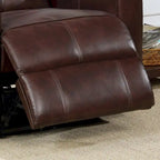 Sillón reclinable eléctrico contemporáneo de cuero azul marino / marrón / negro con masaje lumbar – Asiento individual