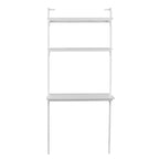Escritorio flotante de pared blanco mate con estantes - 1 persona