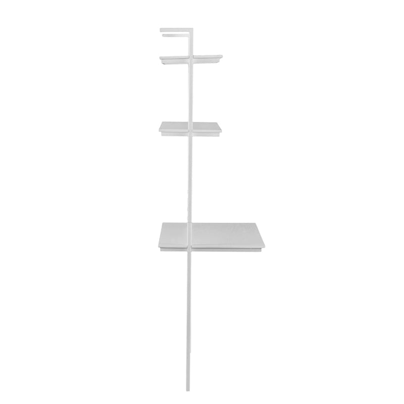 Escritorio flotante de pared blanco mate con estantes - 1 persona