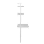 Escritorio flotante de pared blanco mate con estantes - 1 persona