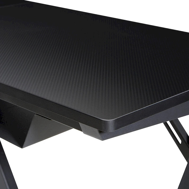 Escritorio gaming en forma de L rojo/negro para 1-2 monitores