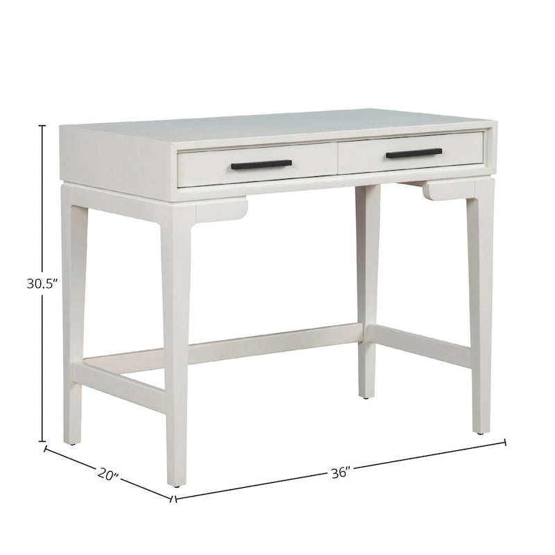 Escritorio pequeño con cajón de arce miel/blanco tiza, 1 persona