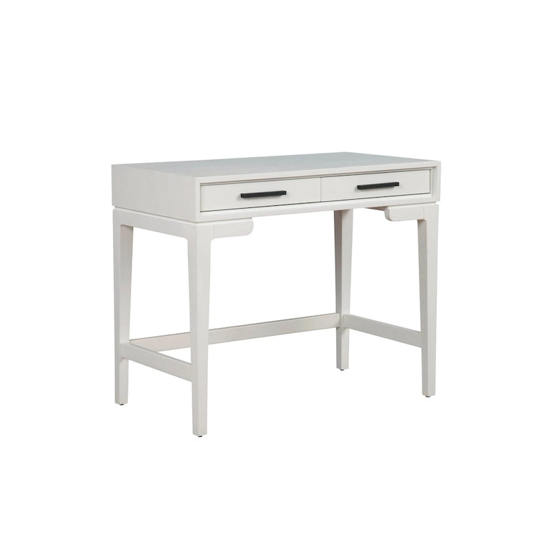 Escritorio pequeño con cajón de arce miel/blanco tiza, 1 persona