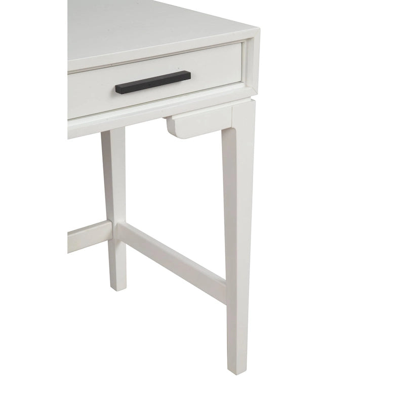 Escritorio pequeño con cajón de arce miel/blanco tiza, 1 persona