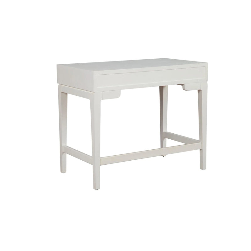 Escritorio pequeño con cajón de arce miel/blanco tiza, 1 persona