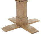 Mesa de comedor redonda rústica marrón, base de pedestal, para 4 personas
