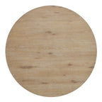 Mesa de comedor redonda rústica marrón, base de pedestal, para 4 personas
