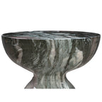 Mesa auxiliar redonda de mármol gris, 1 asiento