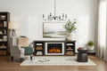 Kenai 72 Electric Slim Fireplace TV Stand in Dark Oak by Real Flame