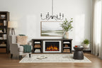 Kenai 72 Electric Slim Fireplace TV Stand in Dark Oak by Real Flame