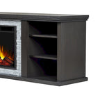 Soporte de TV de chimenea eléctrica de roble oscuro, 72", 1 persona