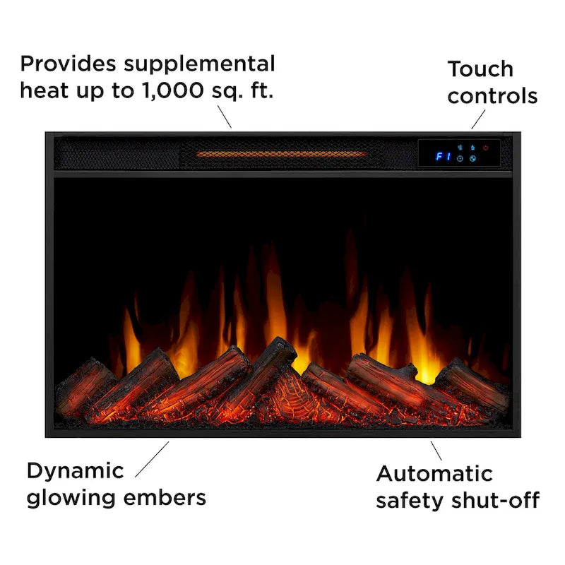 Soporte de TV de chimenea eléctrica de roble oscuro, 72", 1 persona