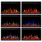 Soporte de TV de chimenea eléctrica de roble oscuro, 72", 1 persona