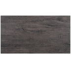 Mesa de centro rectangular moderna de mediados de siglo en gris claro / roble negro / raya negra / marrón natural