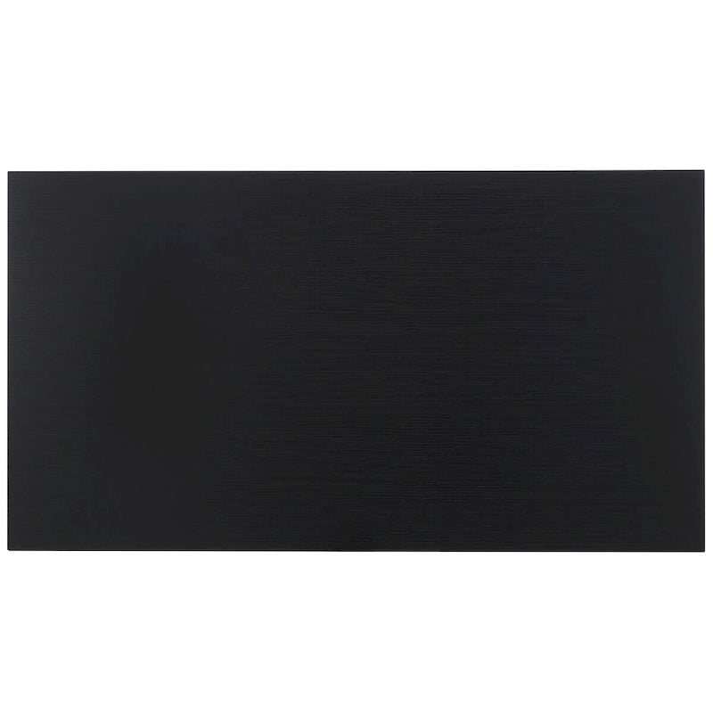 Mesa de centro rectangular moderna de mediados de siglo en gris claro / roble negro / raya negra / marrón natural