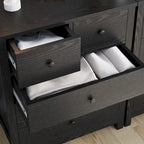 Cómoda de 5 cajones con veta de madera, estilo moderno, individual