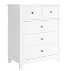 Cómoda de 5 cajones con veta de madera, estilo moderno, individual