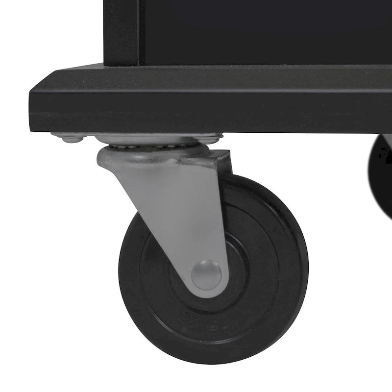 Carrito de Cocina Rodante Gris Azulado / Blanco / Negro con Tabla Abatible, Barra de Desayuno para 2 Personas