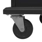 Carrito de Cocina Rodante Gris Azulado / Blanco / Negro con Tabla Abatible, Barra de Desayuno para 2 Personas
