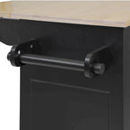 Carrito de Cocina Rodante Gris Azulado / Blanco / Negro con Tabla Abatible, Barra de Desayuno para 2 Personas