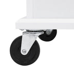 Carrito de Cocina Rodante Gris Azulado / Blanco / Negro con Tabla Abatible, Barra de Desayuno para 2 Personas