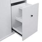 Carrito de Cocina Rodante Gris Azulado / Blanco / Negro con Tabla Abatible, Barra de Desayuno para 2 Personas