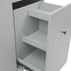 Carrito de Cocina Rodante Gris Azulado / Blanco / Negro con Tabla Abatible, Barra de Desayuno para 2 Personas