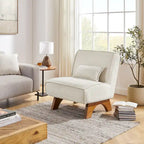 Sillón decorativo sin brazos de poliéster – Asiento individual, varios colores