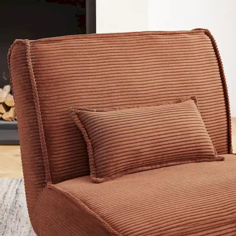 Sillón decorativo sin brazos de poliéster – Asiento individual, varios colores