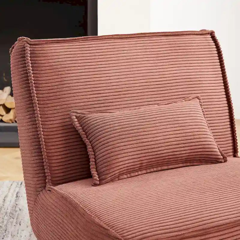 Sillón decorativo sin brazos de poliéster – Asiento individual, varios colores