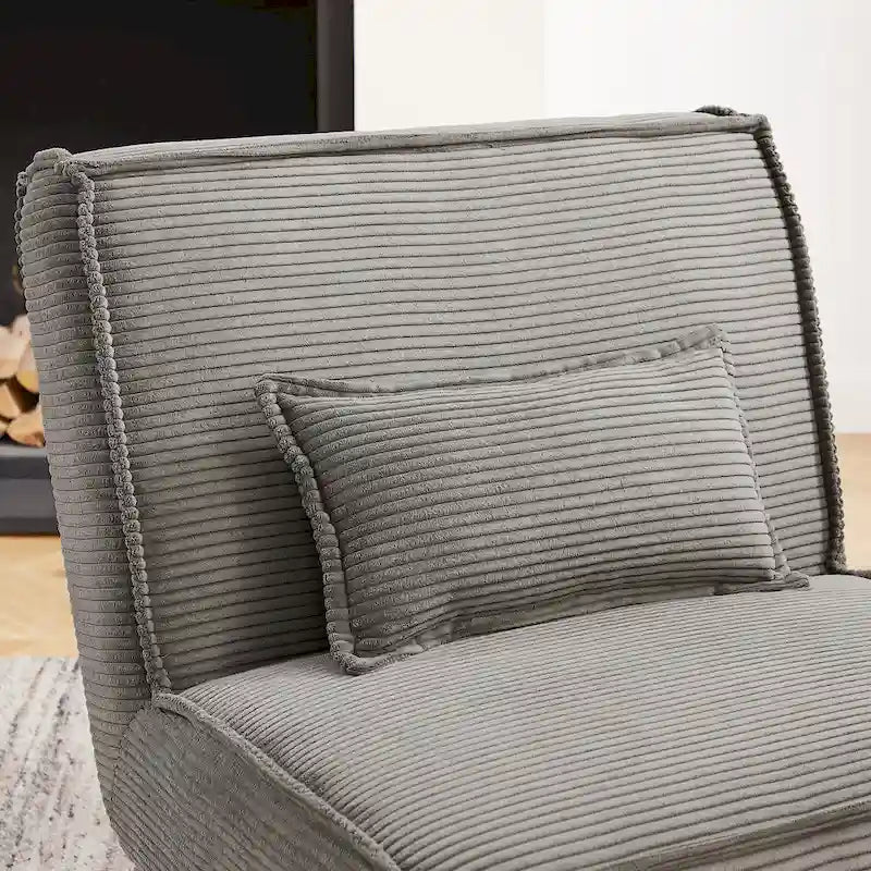 Sillón decorativo sin brazos de poliéster – Asiento individual, varios colores