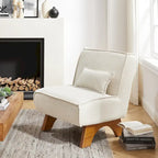 Sillón decorativo sin brazos de poliéster – Asiento individual, varios colores