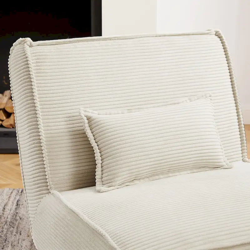 Sillón decorativo sin brazos de poliéster – Asiento individual, varios colores