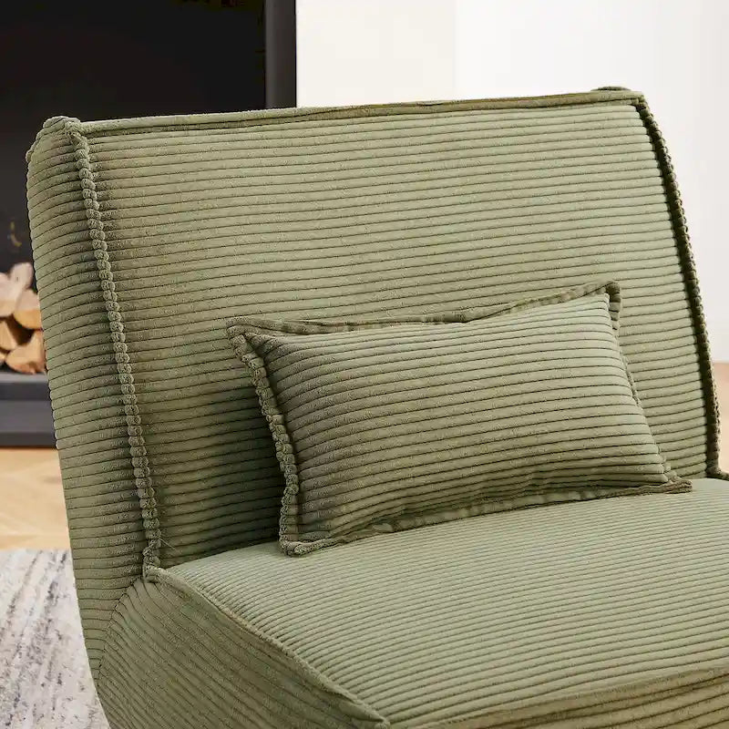 Sillón decorativo sin brazos de poliéster – Asiento individual, varios colores