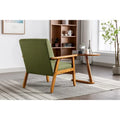 Sillón tapizado en verde / rojo / café / beige / gris claro – Asiento individual, patas de madera maciza