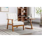 Sillón tapizado en verde / rojo / café / beige / gris claro – Asiento individual, patas de madera maciza