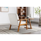 Sillón tapizado en verde / rojo / café / beige / gris claro – Asiento individual, patas de madera maciza