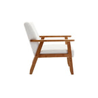 Sillón tapizado en verde / rojo / café / beige / gris claro – Asiento individual, patas de madera maciza