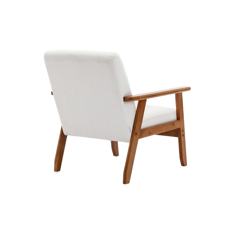 Sillón tapizado en verde / rojo / café / beige / gris claro – Asiento individual, patas de madera maciza
