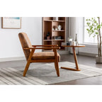 Sillón tapizado en verde / rojo / café / beige / gris claro – Asiento individual, patas de madera maciza