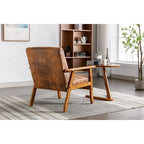 Sillón tapizado en verde / rojo / café / beige / gris claro – Asiento individual, patas de madera maciza